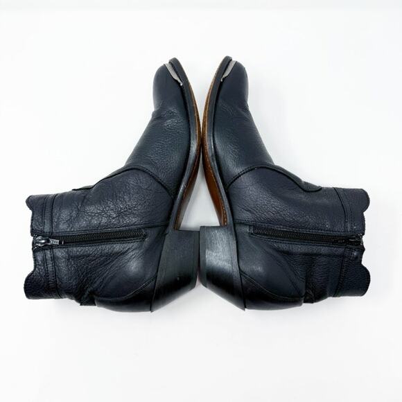 Durango Black Pebbled Leather Western Ankle Boots Size 9.5 Side Zip Pointy Toe - Picture 7 of 10